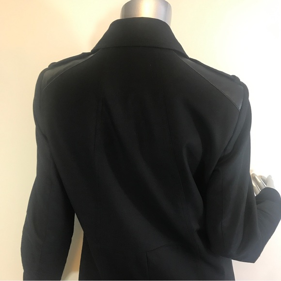 Promod Black Trench Style Long Jacket US 8 Medium - Picture 8 of 16